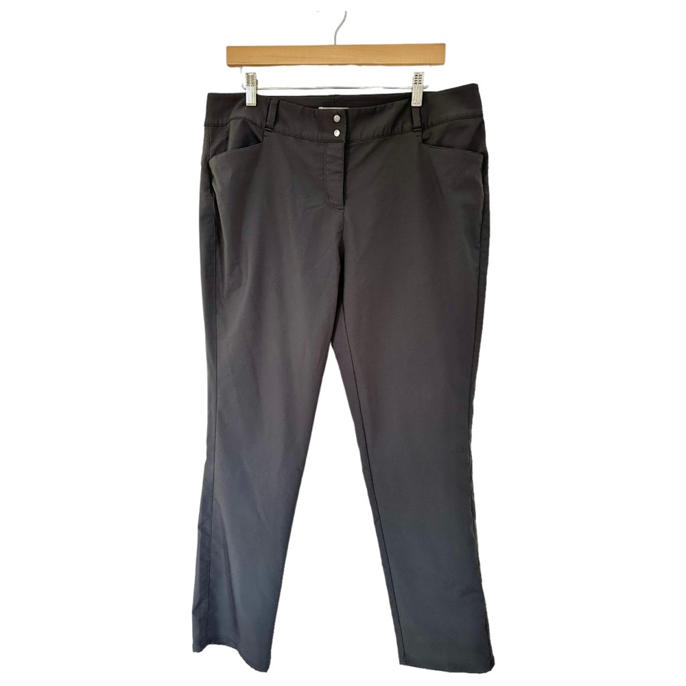Adidas Golf Women's Pants Charcoal Gray Zip & Snaps Closure Size 14